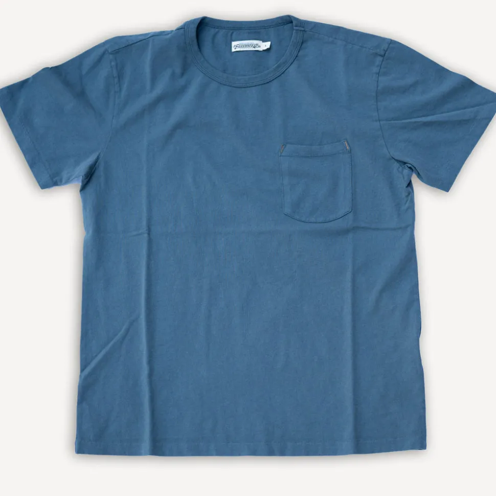 9 Ounce Pocket T-Shirt Faded Blue
