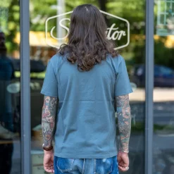 9 Ounce Pocket T-Shirt Faded Blue