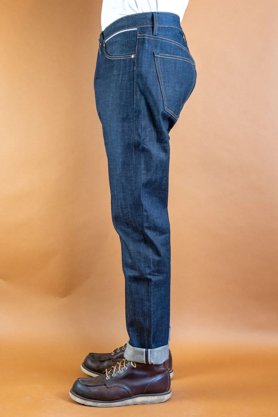 B-04 Relaxed Jeans 13 oz. Brown Cotton Selvedge