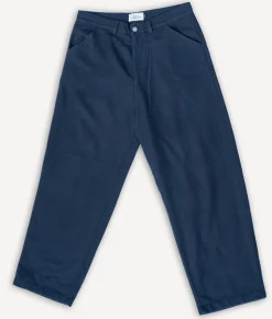 Carlo Trousers Eco Flannel Striped Navy