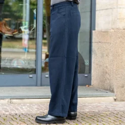 Carlo Trousers Eco Flannel Striped Navy