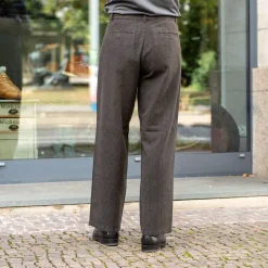 Carlo Trousers Eco Flannel Striped Brown