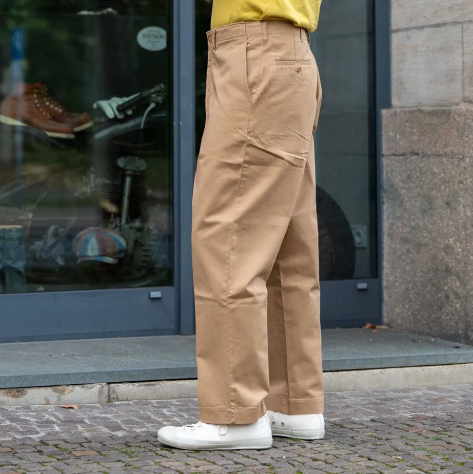 Chino Bio-Baumwolle Twill 300g Relaxed Fit Khaki CHINO01
