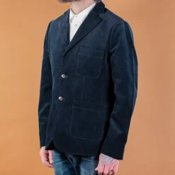 Chris Classic Two Button Blazer Corduroy Navy
