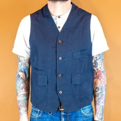 Cotton/Hemp Vest Navy