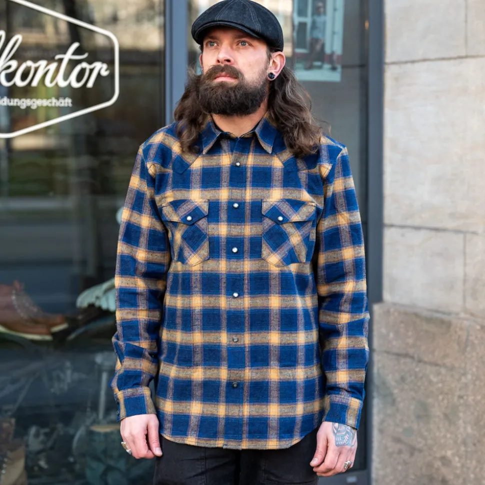 Dawson Shirt Check Flannel Indigo/Beige