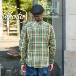 Dollard Shirt Herringbone Check Green/Yellow