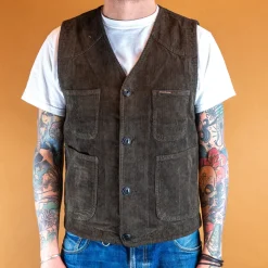 Fisherman Vest Corduroy Brown