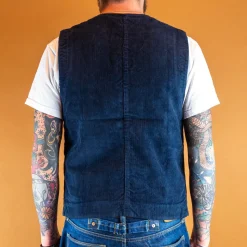 Fisherman Vest Corduroy Blue