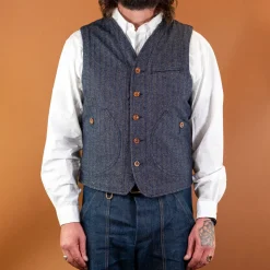 Herringbone Work Vest Blue