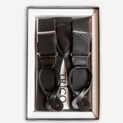 Hosenträger 36mm breit mit Rollzug Schwarz strukturiert