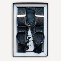 Hosenträger 36mm breit mit Rollzug Blau mit Waben