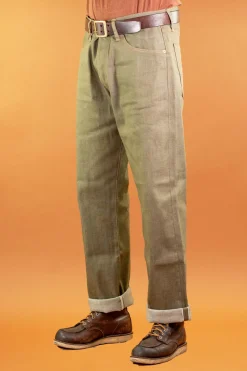 Kirk Pants Desert Moss Selvage 10,5oz Green