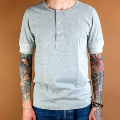 Knopfleistenhemd Kurzarm Grey Melange