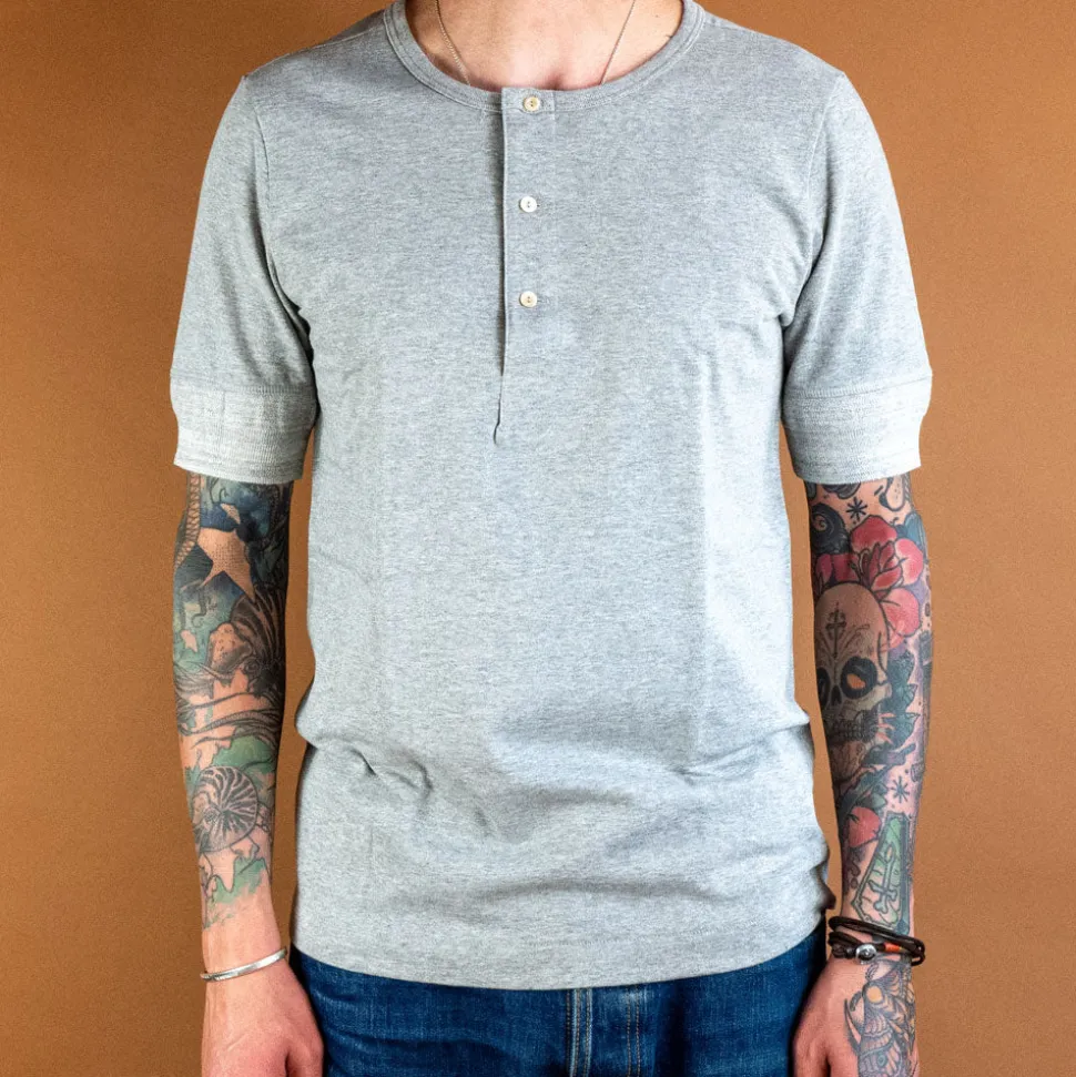 Knopfleistenhemd Kurzarm Grey Melange