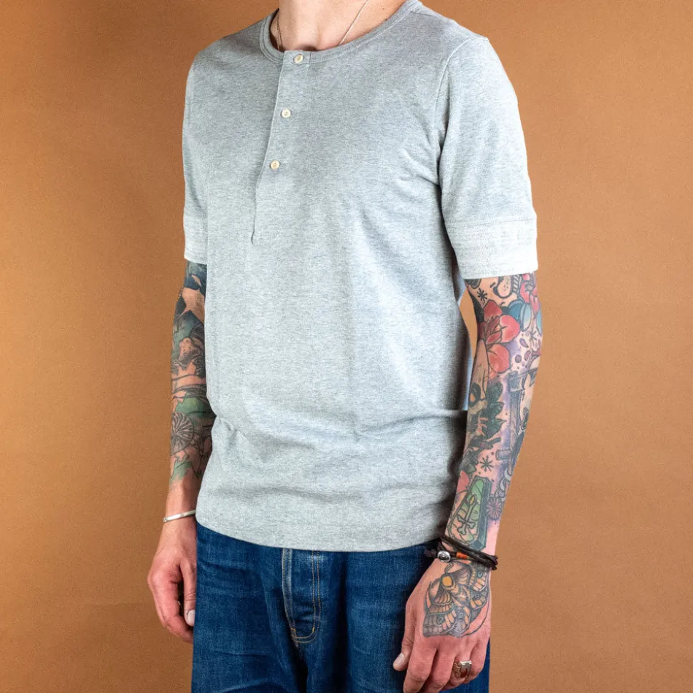 Knopfleistenhemd Kurzarm Grey Melange