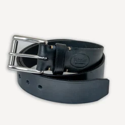 Ledergürtel 40er mit Edelstahlschnalle Schwarz