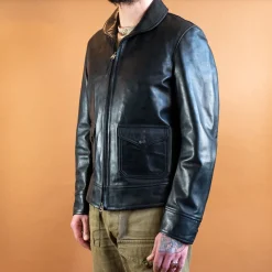Lederjacke im Fliegerjackenstil Horsehide Black
