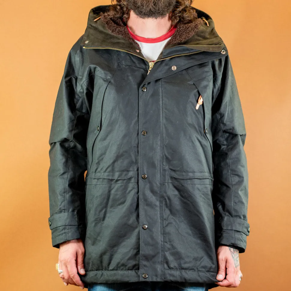 Long Mountain Jacket Waxed Black