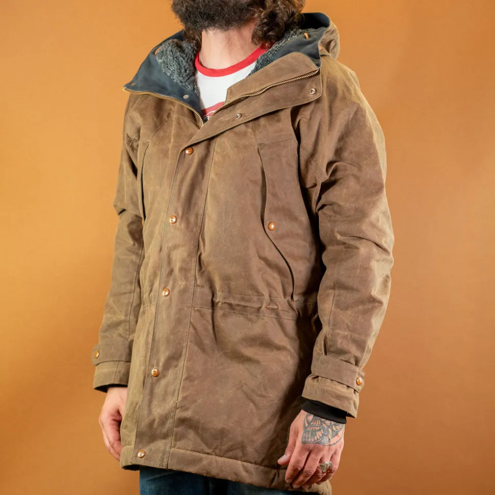 Long Mountain Jacket Waxed Dark Tan