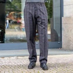 Military Chino Twist Wool Check Brown