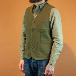 Military Whipcord Vest Oliv