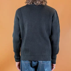 Navy Half Zip Pullover Black