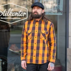 Norris Shirt Orange/Vine/Black