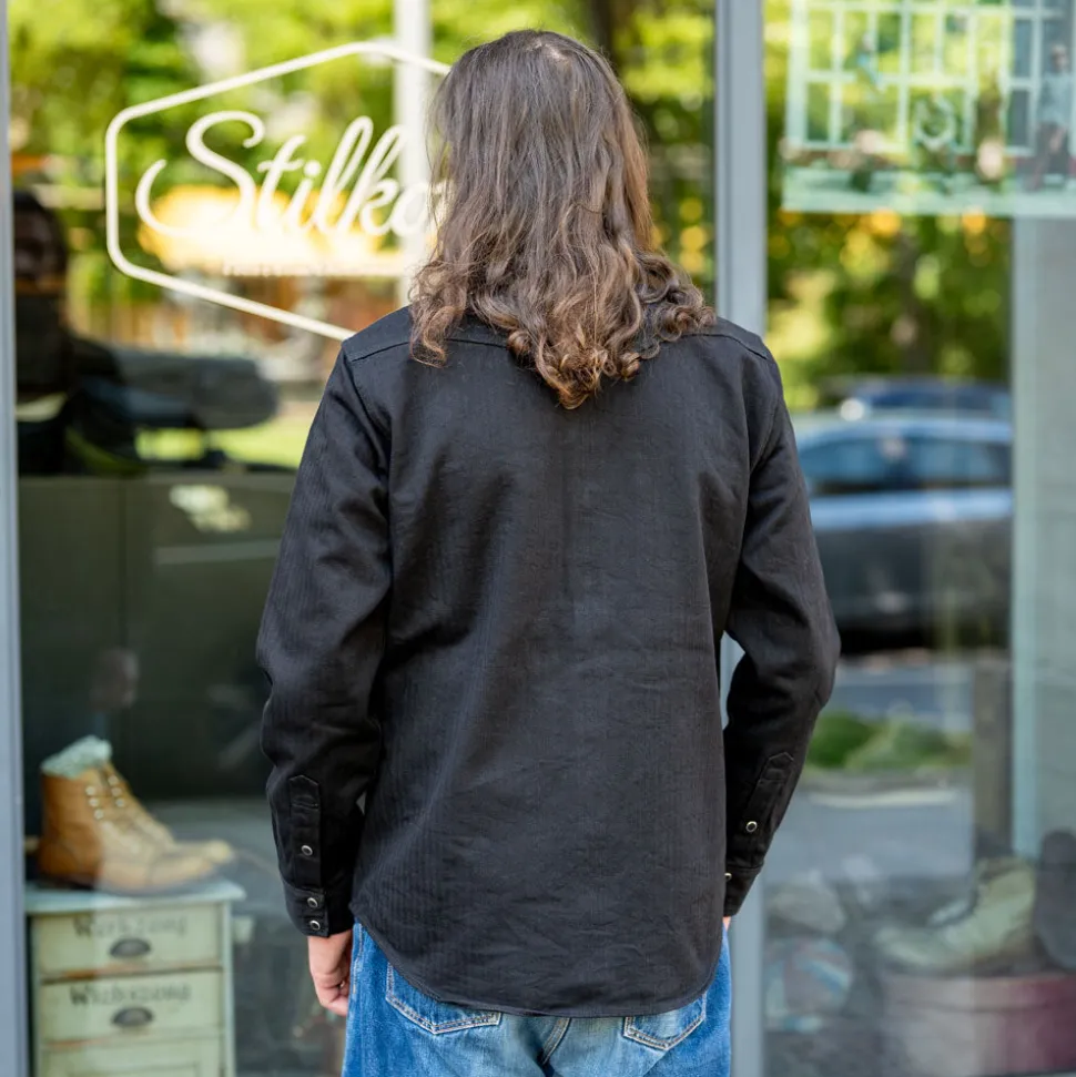 14oz. Herringbone CPO Western Shirt IHSH-410 Black