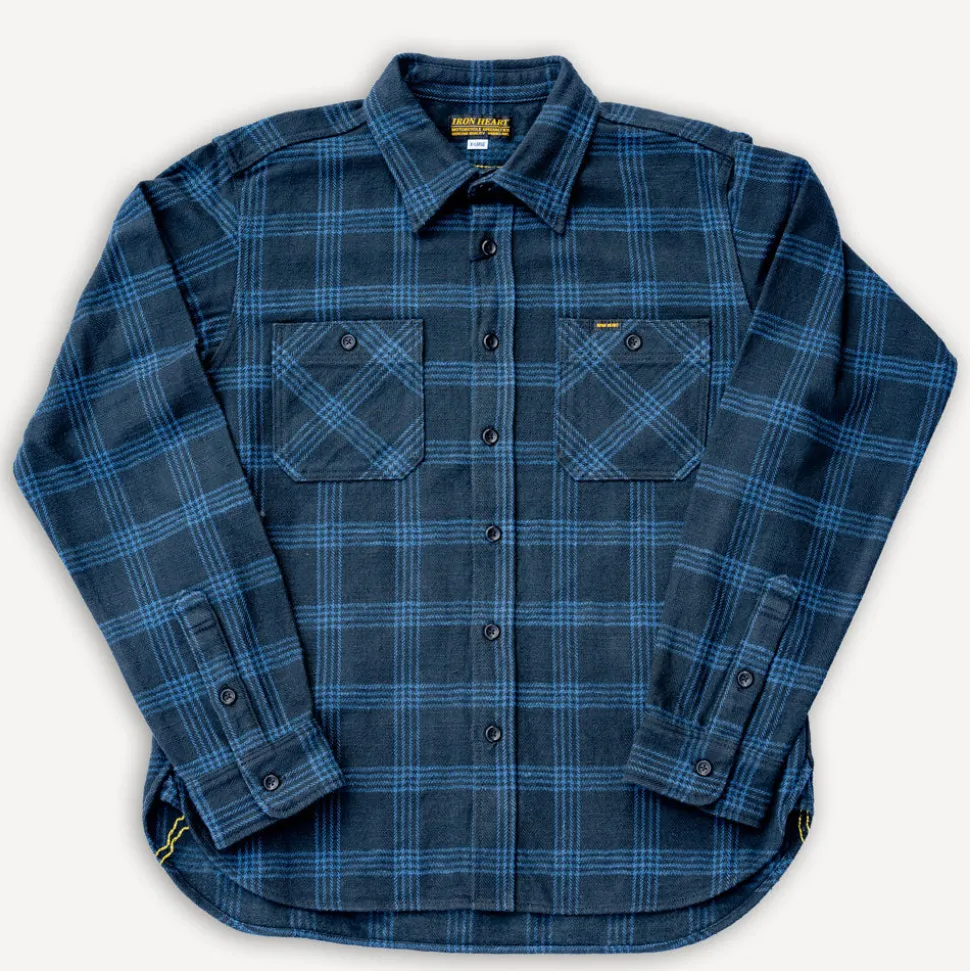 12oz. Slubby Heavy Flannel Work Shirt IHSH-408-BLK Black