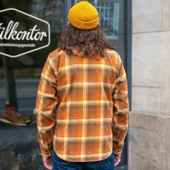12oz. Slubby Heavy Flannel Western Shirt IHSH-399-ORA Orange