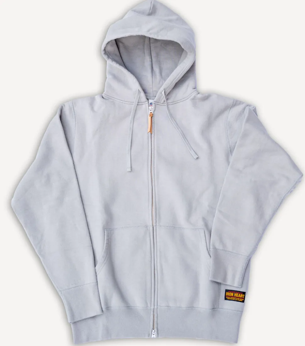 14oz Ultra Heavyweight Loopwheel Cotton Zip Up Hoodie Grey