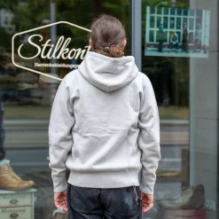 14oz Ultra Heavyweight Loopwheel Cotton Zip Up Hoodie Grey