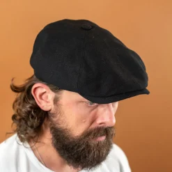 6-Panel Cap Virgin Wool/Cashmere Black