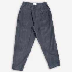 Pleated Track Pant Cord Charcoal