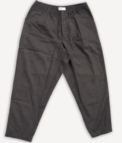 Pleated Track Pant Upcycled Italian Tweed Brown