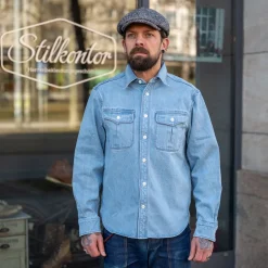 Rancho Shirt Bleach Indigo Cord