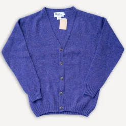 Saddle Shoulder V Cardigan Royal Violett