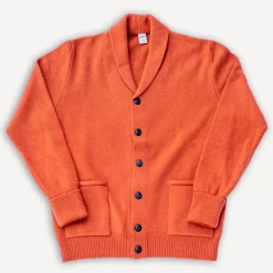 Shawl Collar Cardigan Orange