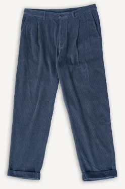 Sune Pleated Wide Cut Trousers Dusty Navy