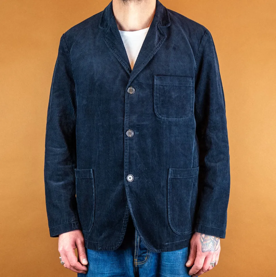 Three Button Jacket Cord Navy