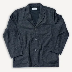 Three Button Jacket Salt/Pepper Tweed Black