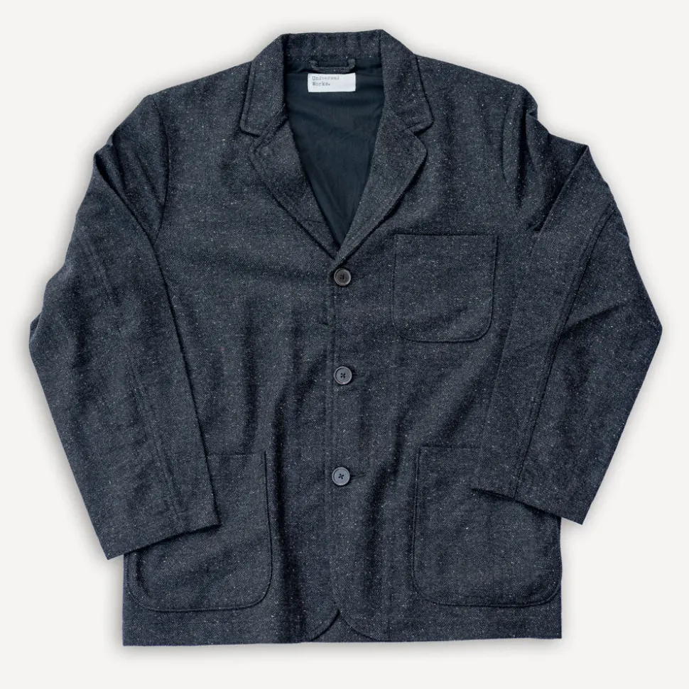 Three Button Jacket Salt/Pepper Tweed Black