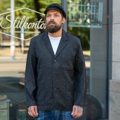 Three Button Jacket Salt/Pepper Tweed Black