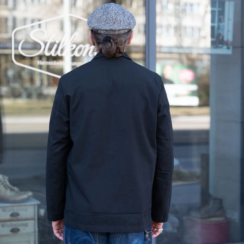 Three Button Jacket Valencia Cotton Black