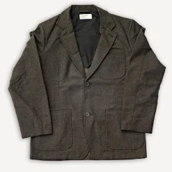 Two Button Jacket Upcycled Tweed Brown