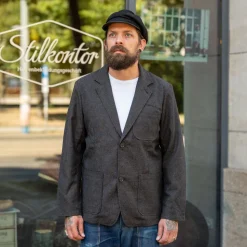 Two Button Jacket Upcycled Tweed Brown