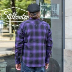 Ultra Heavy Flannel Ombré Check Western Shirt IHSH-130-PUR Purple