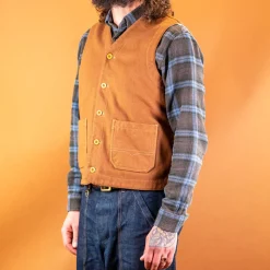 Wool Vest Duck Brown
