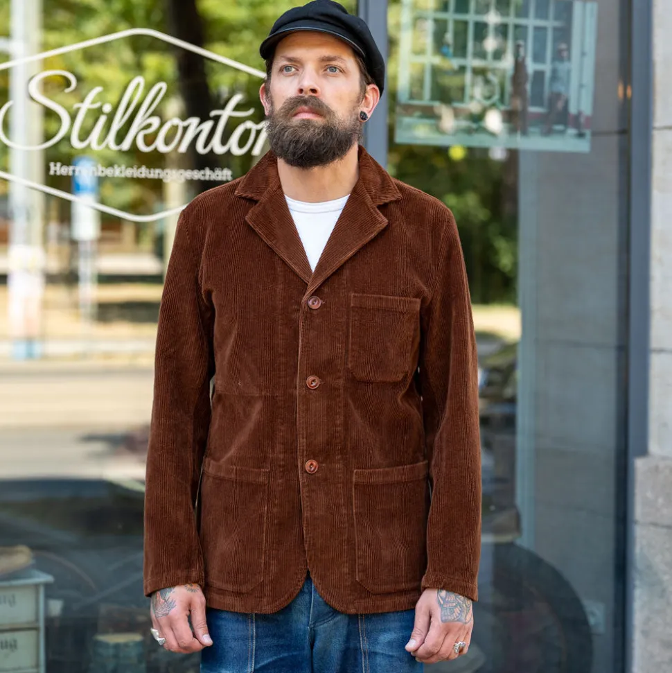 Work Blazer Kindermann Cord Brown
